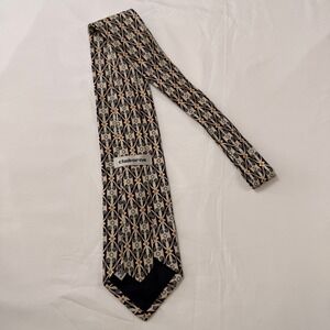 Claiborne Men's Silk Necktie Geometric Pattern Formal Business